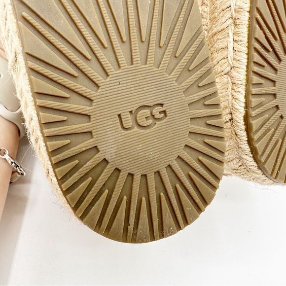 UGG Heidi Perforated Slip-On Espadrille Flat In Suntan Suede Pink Women’s Sz 9 - Picture 13 of 14